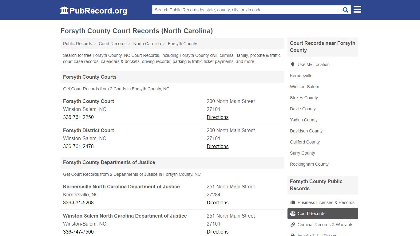 Free Forsyth County Court Records (North Carolina Court ...