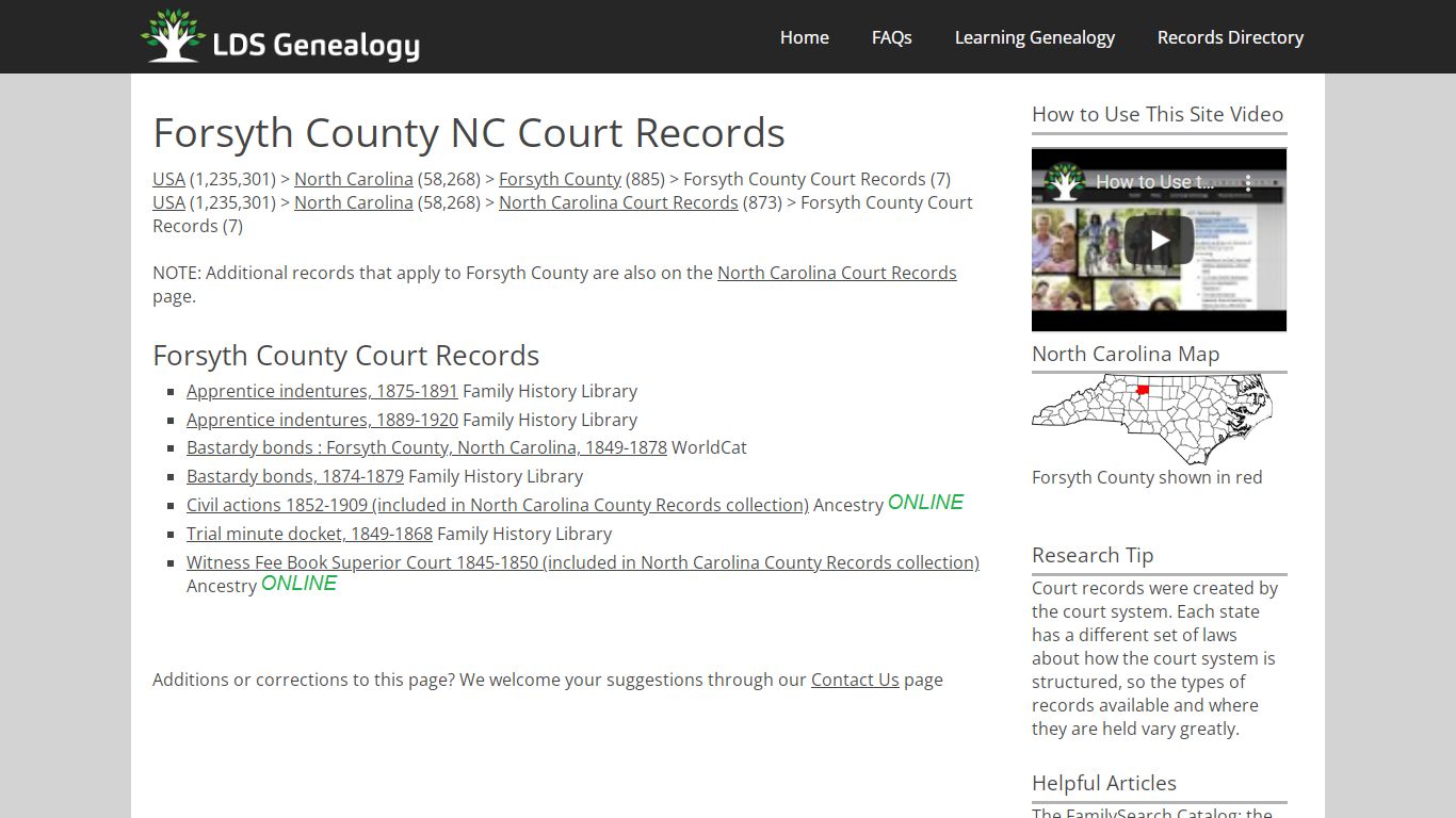 Forsyth County NC Court Records